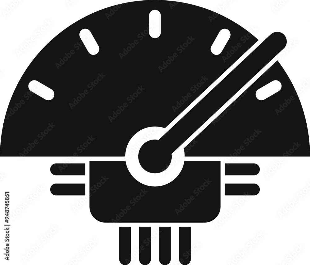 Poster this is a vector illustration of a speedometer showing increasing speed performance