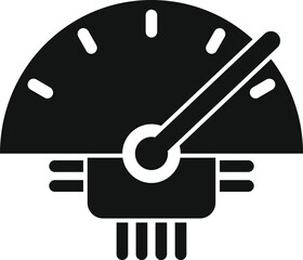 This is a vector illustration of a speedometer showing increasing speed performance
