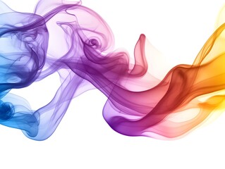 Vibrant Ethereal Smoke Patterns with Swirling Jewel Toned Colors against Minimalist White Background