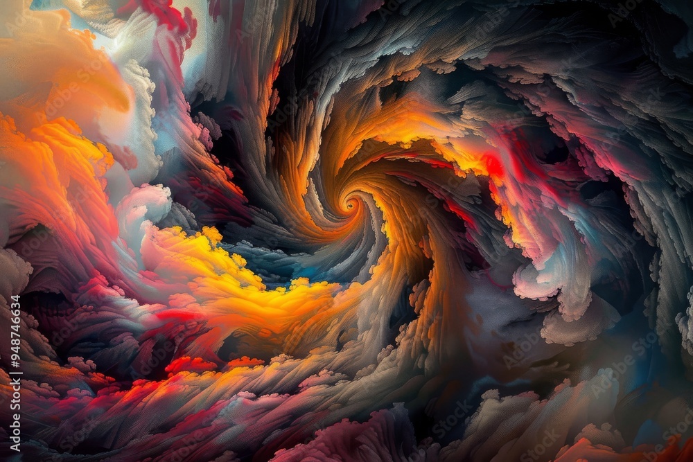 Poster create a swirling vortex of colors that blend seamlessly. ai generated
