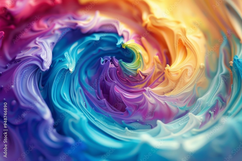 Poster a dynamic swirl of colorful liquid, showcasing a captivating mix of shades that create an eye-catchi