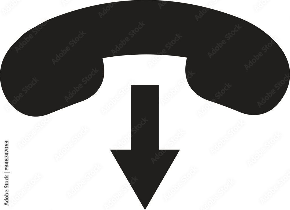 Poster end call icon . finish call icon . stop phone call icon vector
