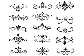 Elegant vintage decorative elements vector collection.