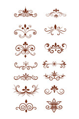 Elegant vintage decorative elements vector collection.