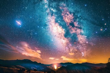 Fototapeta premium Dazzling pyrotechnics lighting up the night sky, AI generated