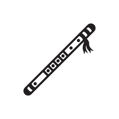 Bamboo flute logo icon design vector illustration