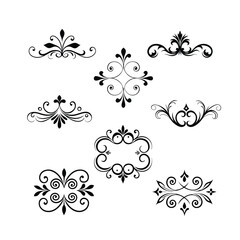 Naklejka premium Elegant vintage decorative elements vector collection.