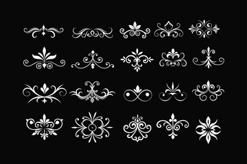 Elegant vintage decorative elements vector collection.