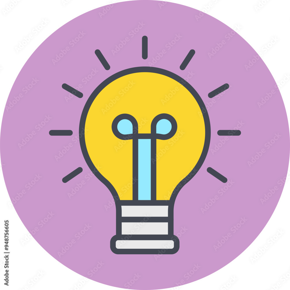 Poster light bulb vector icon