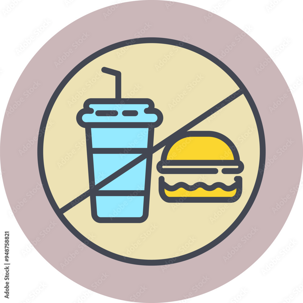 Poster No Food Vector Icon