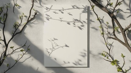A simple white frame with shadows. Perfect for a minimalist aesthetic, this photo is perfect for showcasing your designs or products.