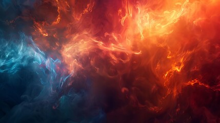 Fototapeta premium a dramatic fire flames background with intense heat and motion, blending deep reds and oranges with a hint of blue for contrast