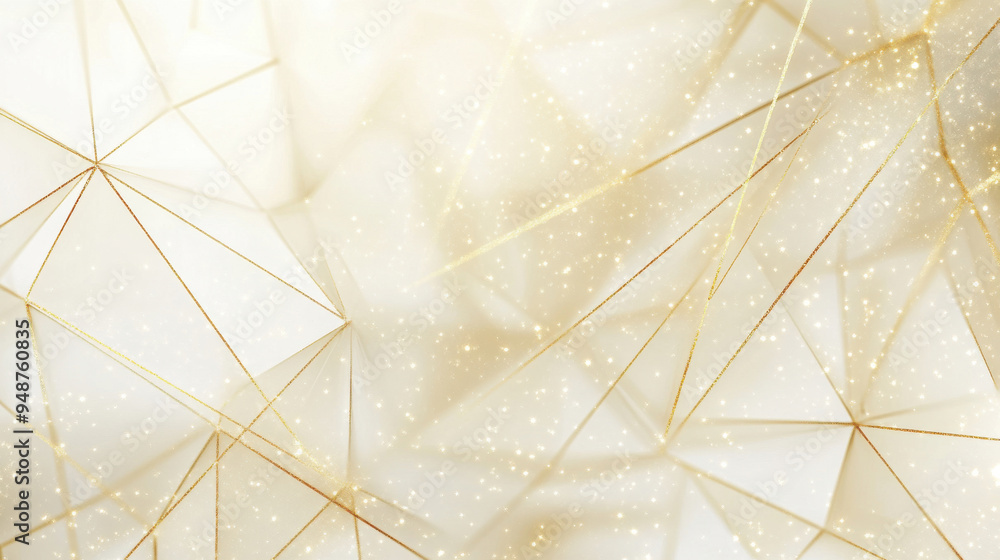 Poster an elegant background with golden geometric lines and soft glimmers, perfect for various design proj