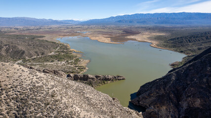 Aerial view of Cuesta del Huaco, San Juan, Argentina.