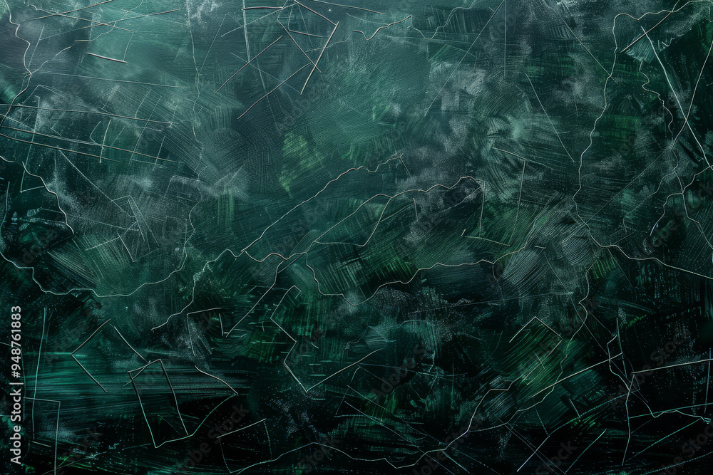 Poster a green background with a lot of lines and dots