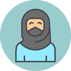 Woman with Niqab Vector Icon