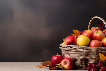 Fall/Autumn Harvest on Woven Basket Texture