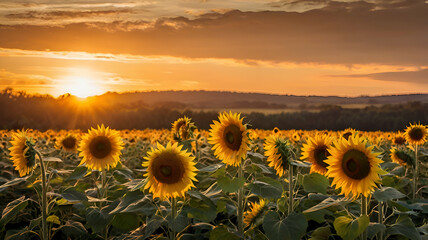 Obraz premium Vibrant Wildflower Meadow in Full Bloom with a Soft Focus Background