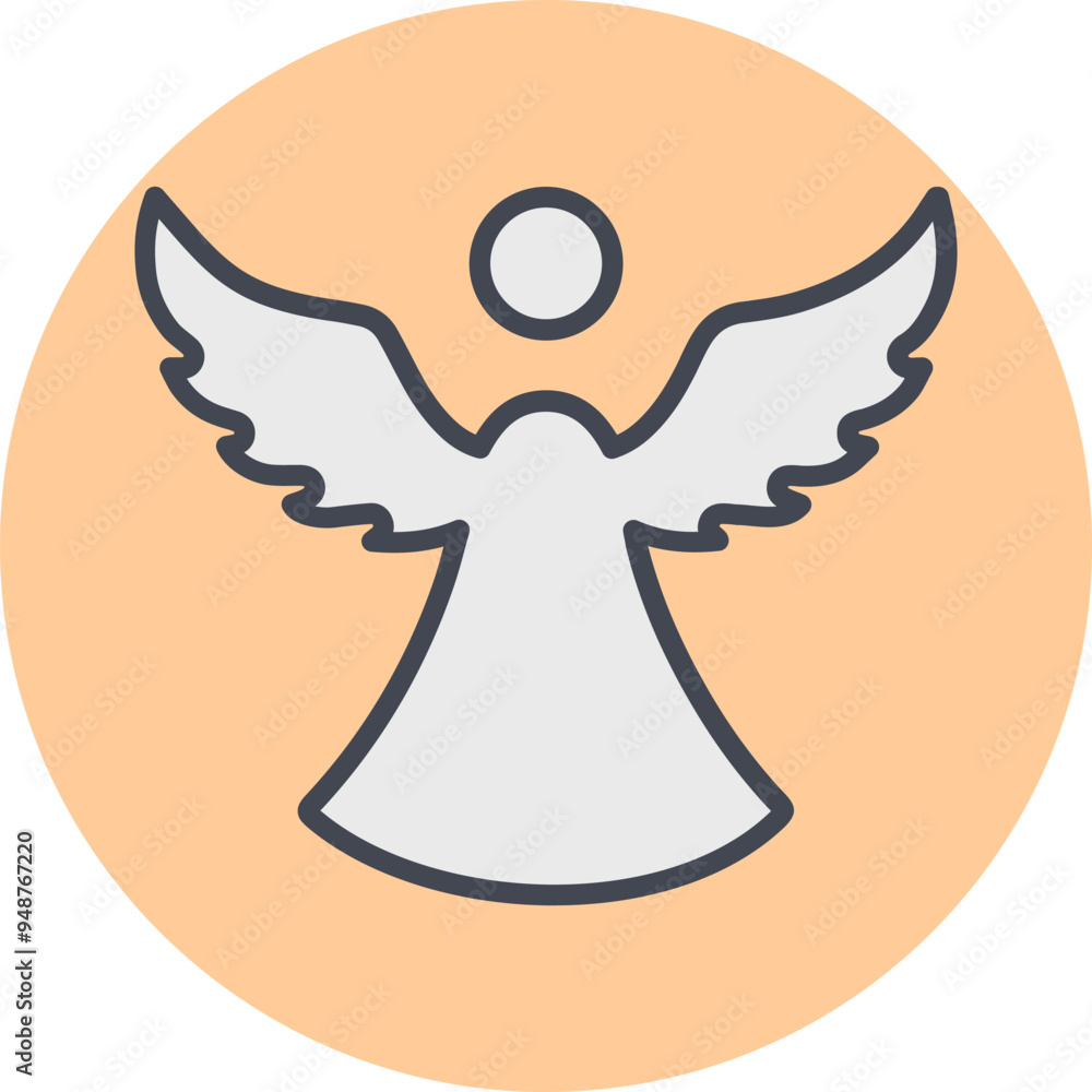 Wall mural angel vector icon