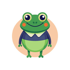 Cute frog icon vector illustration