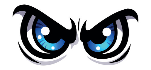 Cartoon eyes vector graphic angry comic emotion car decal evil face sticker