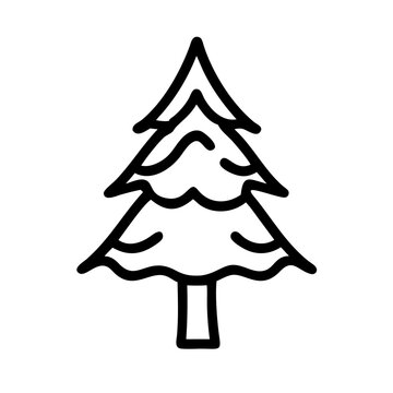 recommend clip art: Simple Christmas tree icon in black outline