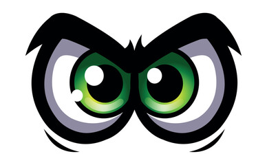 Obraz premium Cartoon eyes vector graphic angry comic emotion car decal evil face sticker