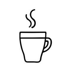 Outline icon of  a cup of coffee, Modern simple vector illustration, Black line, Flat style