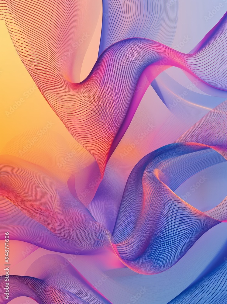 Poster abstract background with waves and lines
