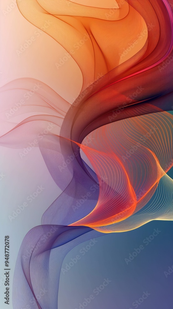 Poster abstract background with waves and lines