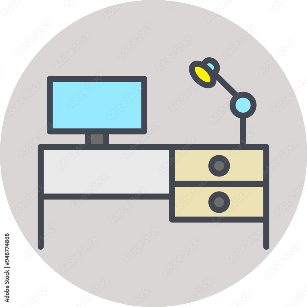 Wall mural study desk i vector icon