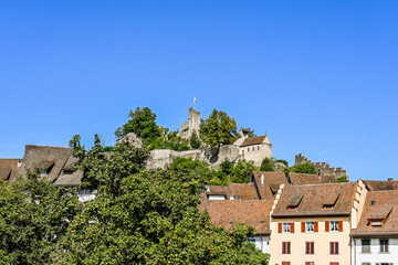 Stadt Baden, Altstadt, Ruine, Ruine Stein, Schlossberg, Festung, Ringmauer, Stadtmauer, Spazierweg, Aussichtspunkt, Aargau, Sommer, Schweiz