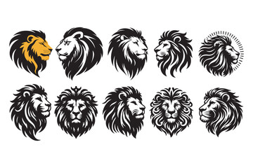 lion head silhouette vector illustration