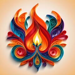 Fototapeta premium fire flame - quilling art 
