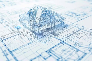 Architectural blueprint with detailed annotations, showcasing design precision