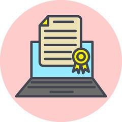 Online Graduation Vector Icon