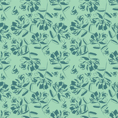 Watercolor seamless pattern with garden flowers. Vintage spring or summer floral pattern. Flower seamless pattern. Botanical art. Wedding floral