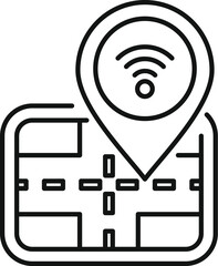 Wifi location pin is marking a public network availability on a map