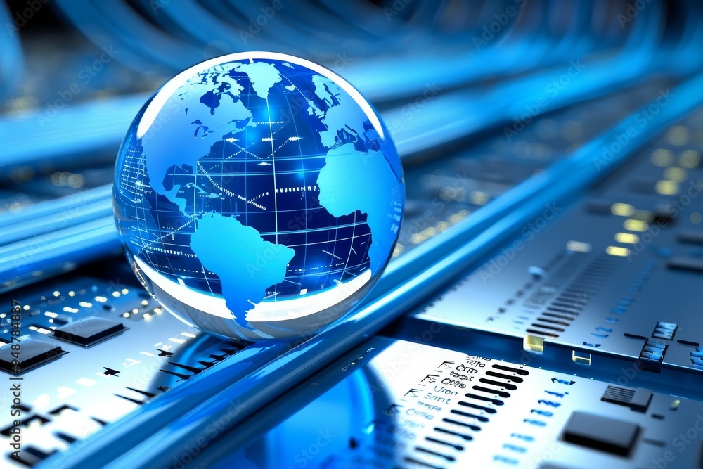 Poster global internet communication and networking concept