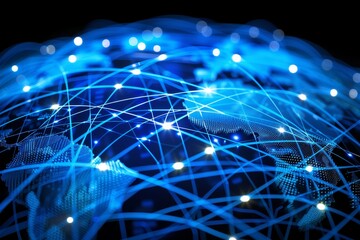 Global internet communication and networking concept