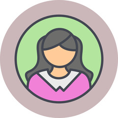 Female Profile Vector Icon