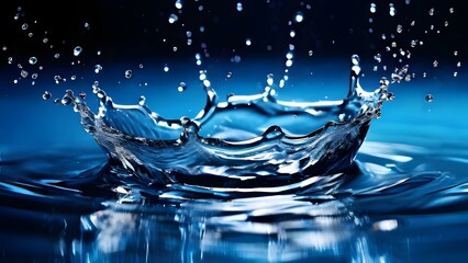 A Blue Water Fluid Liquid Splash Background