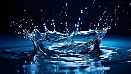 A Blue Water Fluid Liquid Splash Background