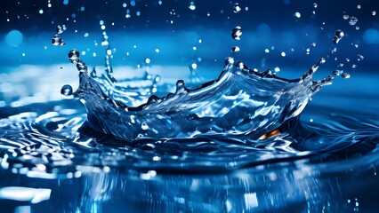 A Blue Water Fluid Liquid Splash Background