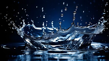 A Blue Water Fluid Liquid Splash Background