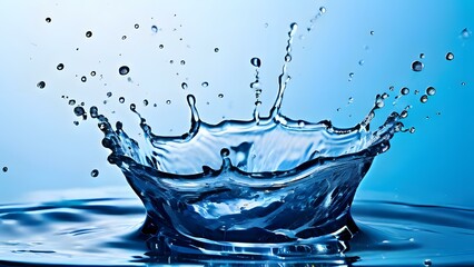 A Blue Water Fluid Liquid Splash Background