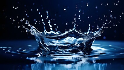 A Blue Water Fluid Liquid Splash Background