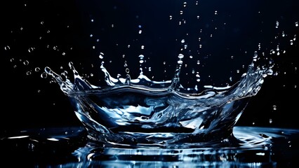 A Blue Water Fluid Liquid Splash Background