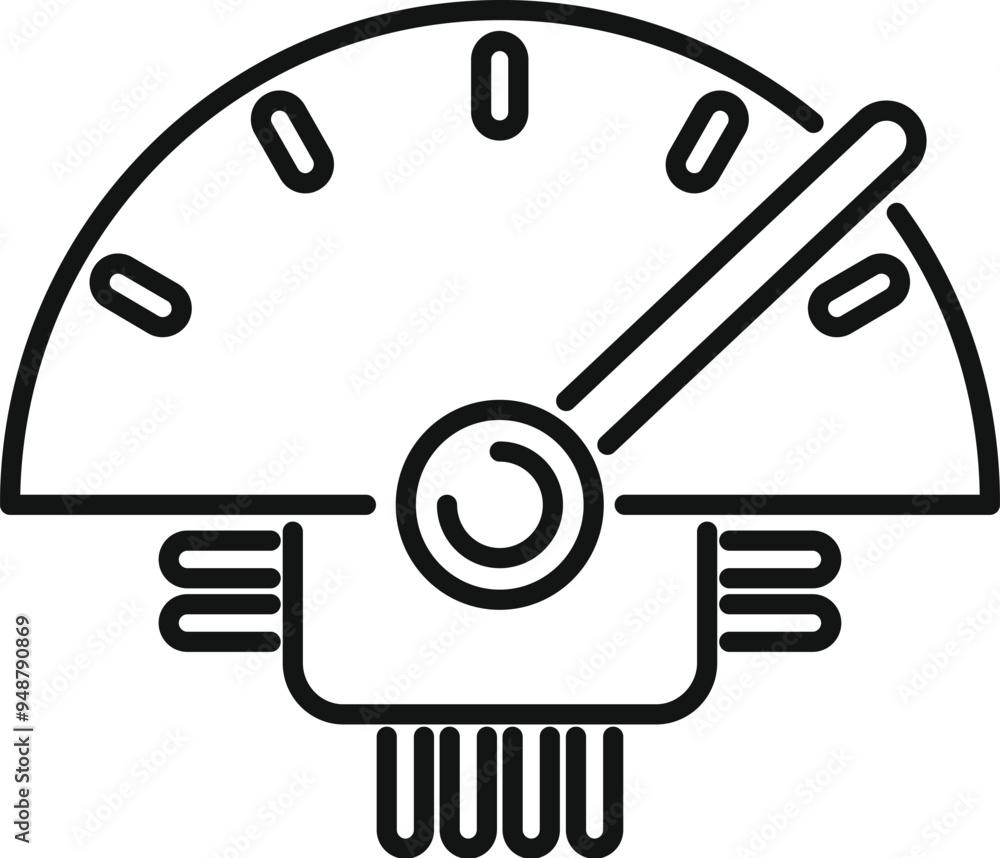 Poster network speedometer showing internet speed test result with arrow going up indicating fast connectio