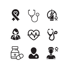 Medical Symbol icons vector silhouette